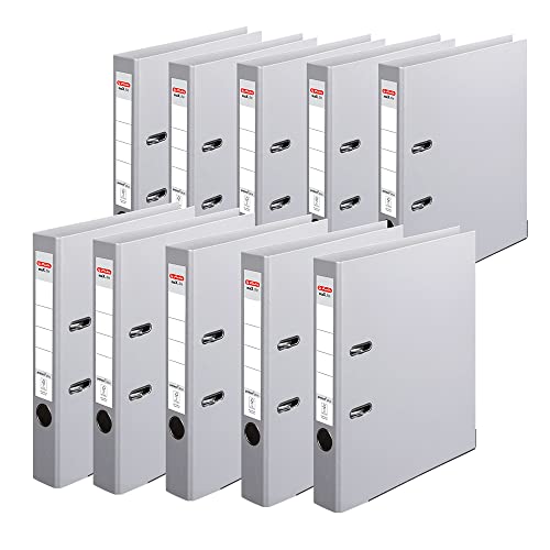 Herlitz 10834794 Ordner maX.file protect+, A4, Rückenbreite: 5cm, Voll-PP-Folienbezug, grau, 10 Stück Herlitz 10834794 Ordner maX.file protect+, A4, Rückenbreite: 5cm, Voll-PP-Folienbezug, grau, 10 Stück von Herlitz