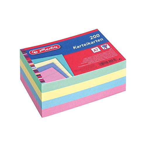 Herlitz 10836245 Karteikarte A7 800 Stück, bunt von Herlitz