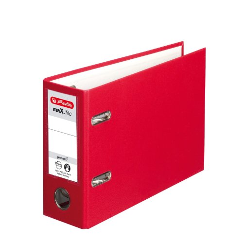 Herlitz 10842342 Ordner maX.file protect A5 quer rot FSC Mixed von Herlitz