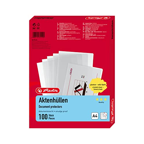 Herlitz 10843746 Aktenhülle A4 Standard , PP, 0,11 mm, transparent glasklar 100er Packung Herlitz 10843746 Aktenhülle A4 Standard , PP, 0,11 mm, transparent glasklar 100er Packung von Herlitz