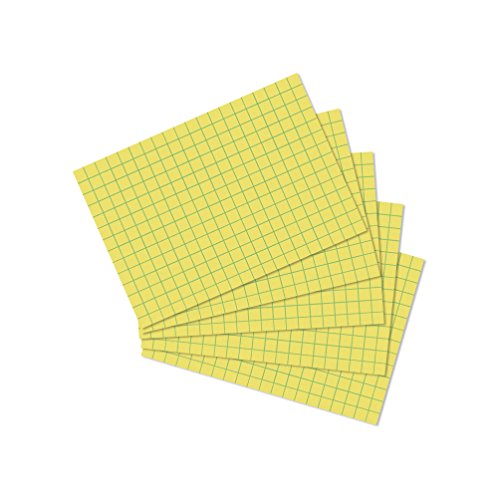Herlitz 10901486 Karteikarte A7, kariert, gelb, 100 Stück, 2 von Herlitz
