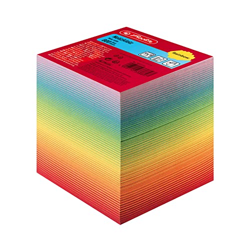 Herlitz 10901973 Notizklotz 9x9x8,5cm 800 Blatt rainbow verschiedenfarbig geschichtet von Herlitz