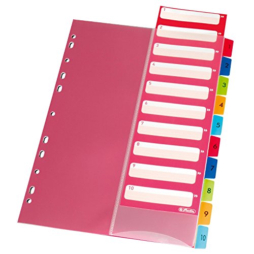 Herlitz 10913929 10er Pack Register 1-10, 22,3 x 29,7 cm, PP, farbig mit IndexBlatt und Eurolochung Herlitz 10913929 10er Pack Register 1-10, 22,3 x 29,7 cm, PP, farbig mit IndexBlatt und Eurolochung von Herlitz