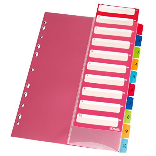 Herlitz 10913929 Register 1-10, 21 x 29,7 cm, PP, farbig mit IndexBlatt und Eurolochung Herlitz 10913929 Register 1-10, 21 x 29,7 cm, PP, farbig mit IndexBlatt und Eurolochung von Herlitz
