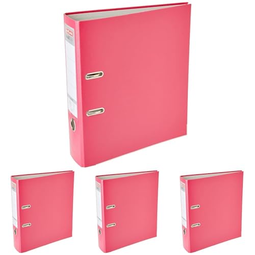 Herlitz 11053683 Ordner maX.file protect A4 (8 cm mit Einsteckrückenschild) pink (Packung mit 4) von Herlitz