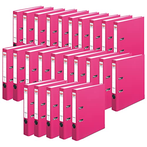 Herlitz 11053691 Ordner maX.file protect (A4, 5 cm, mit Einsteckrückenschild) pink, 25 Stück von Herlitz