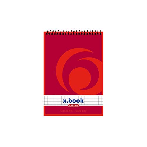 Herlitz Spiral-Notizblock x.book A6, kariert, 50 Blatt, ohne Rand, 10 Stück von Herlitz
