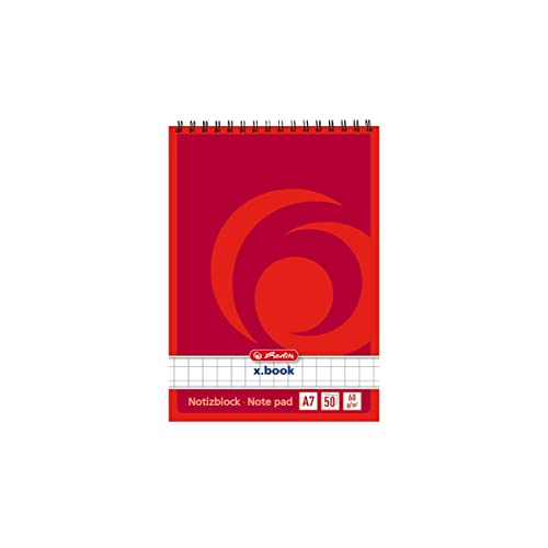 Herlitz 110734 Notizblock, kariert,A7, 50 Blatt Orange, 1 Stück von Herlitz