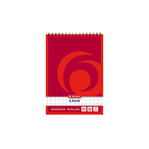 Herlitz Spiral-Notizblock x.book A7, kariert, 50 Blatt, ohne Rand, 10 Stück von Herlitz