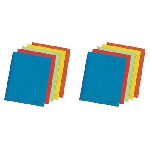 Herlitz 11083342 Schnellhefter A4, kaufmännische- und Behördenheftung, Manila-Karton, 5 Stück, farbig sortiert (Packung mit 2) von Herlitz