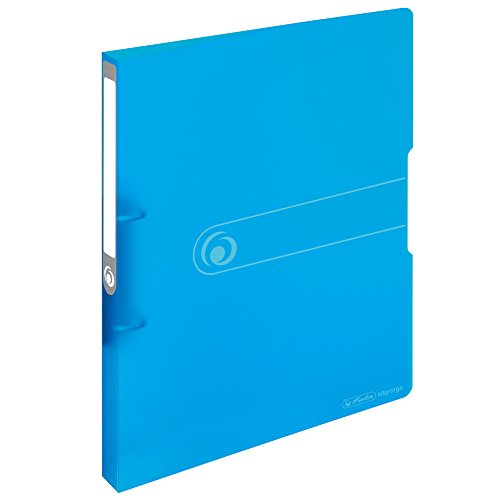 Herlitz 11205721 Ringbuch A4 (PP, 2-Ring-Kombi-Mechanik, 2,7 cm Rücken, 16 mm Füllhöhe) transparent blau von Herlitz