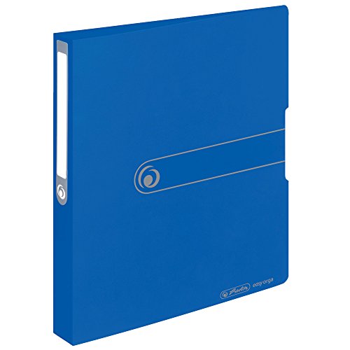 Herlitz 11217171 Ringbuch A4 (PP, 2-Ring-Kombi-Mechanik, 3,8 cm Rücken, 25 mm Füllhöhe) opak blau von Herlitz