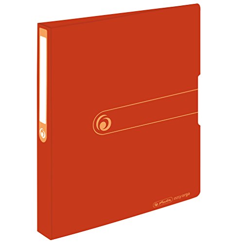 Herlitz 11282712 Recycling-Ringbuch, A4, 2 Ring-Kombi-Mechanik, 3,8 cm Rücken, Füllhöhe 25 mm, orange von Herlitz
