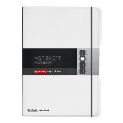 Herlitz 11361425 Notizheft (A4, PP-Wechselcover mit Verschlußgummi, 80 g/m²), Farblos, 80 Blatt von Herlitz