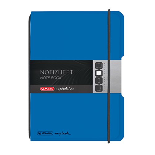 Herlitz 11361573 Notizheft flex PP A6, 40 Blatt kariert, blau von Herlitz