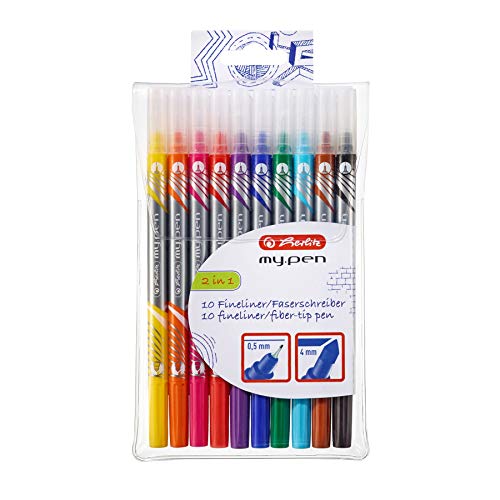 Herlitz 11367232 Fineliner und Fasermaler my.pen, 10-er Packung von Herlitz