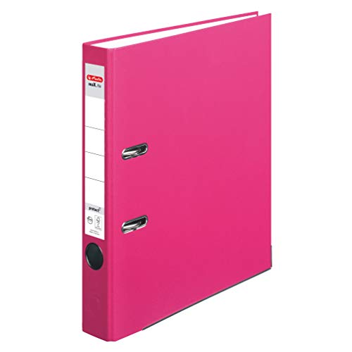 Herlitz 11416245 Ordner maX.file protect A4, 5 cm mit Einsteckrückenschild, 5er-Packung, FSC Mix, pink von Herlitz