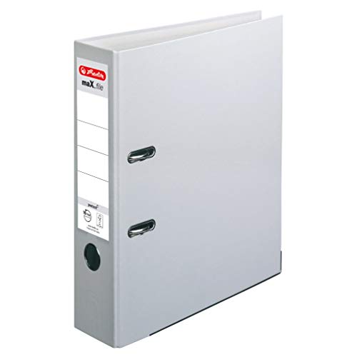 Herlitz 11416252 Ordner maX.file protect A4, 8 cm mit Einsteckrückenschild, 5er-Packung, FSC Mix, grau Herlitz 11416252 Ordner maX.file protect A4, 8 cm mit Einsteckrückenschild, 5er-Packung, FSC Mix, grau von Herlitz