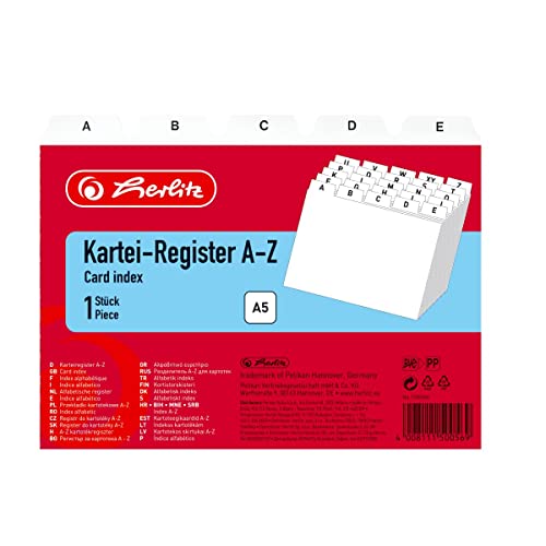 Herlitz 1500560 Karteiregister PP A5 weiß von Herlitz