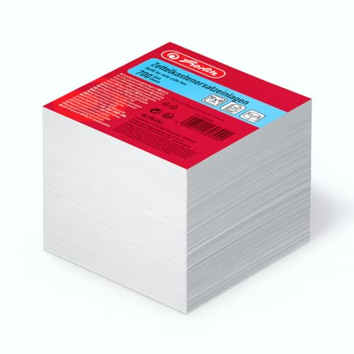 Herlitz 1603000 Zettelkastenersatzeinlage 9 x 9 cm, 700 Blatt, weiß (Weiß - 12 Klötze) von Herlitz