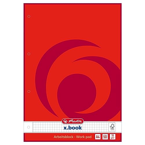 Herlitz 215434 Arbeitsblock x.book DIN A4, 50 Blatt, kariert von Herlitz