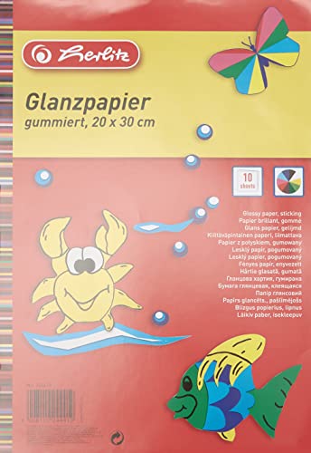 Herlitz 244418 Glanzpapier 20 x 30 cm, 10 Blatt von Herlitz