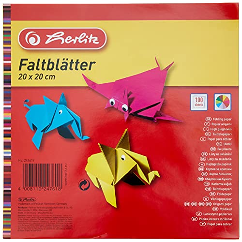 Herlitz 247619 Faltblätter 20 x 20 cm, 100er Pack von Herlitz