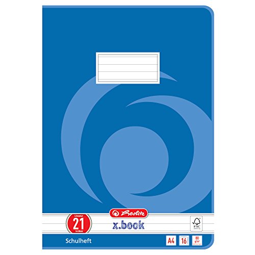 Herlitz 3322104 Schulheft (A4, liniert, Lineatur 21) 16 Blatt, 10er Packung von Herlitz