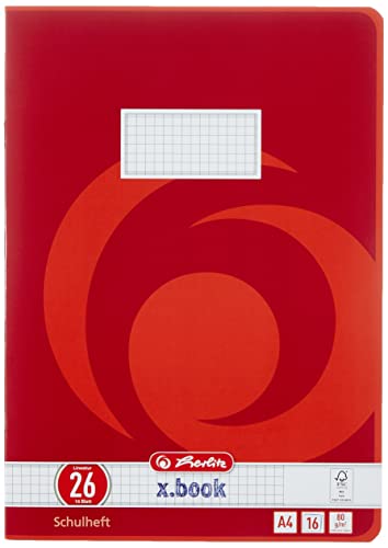Herlitz Schulheft x.book A4, kariert, Lineatur 26, 16 Blatt, 10 Stück von Herlitz