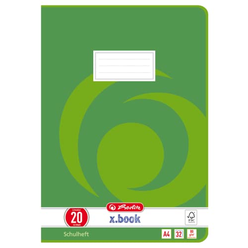 Herlitz 340208 Heft A4, 32 Blatt, Lineatur 20, FSC Mix, 20 Stück Herlitz 340208 Heft A4, 32 Blatt, Lineatur 20, FSC Mix, 20 Stück von Herlitz