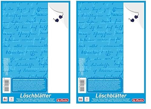 Herlitz 382408 Löschblattblock A4, 10 Blatt mehrfarbig (Packung mit 2) von Herlitz