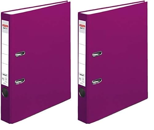 Herlitz 50011865 Ordner mit Einsteckrückenschild, A4, Brombeer, Beere, 5 cm (Packung mit 2) von Herlitz