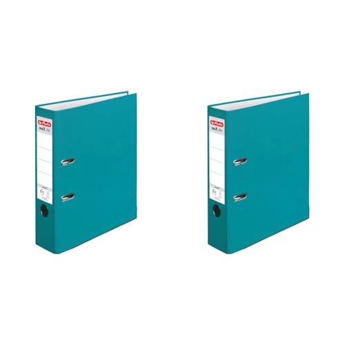 Herlitz 50015931 Ordner "maX.file" protect, A4, 8 cm Caribbean Türkis (Packung mit 2) von Herlitz