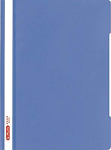 Herlitz 50016228 Schnellhefter quality mit transparentem Vorderdeckel, A4, PP, 10 Stück baltic blue von Herlitz