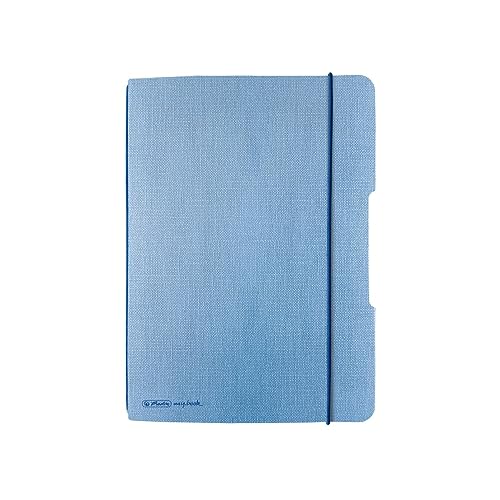 Herlitz 50016433 Notizheft flex Leinen, 40 Blatt kariert, A5 Hellblau von Herlitz