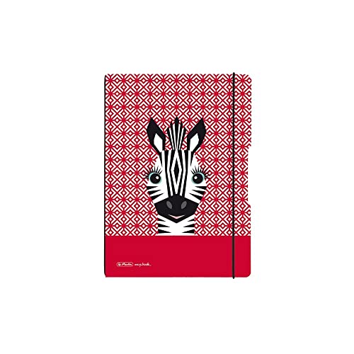 Herlitz 50039838 Notizheft flex A6, 40 Blatt punktiert, Motiv: Cute Animals Zebra, 1 Stück von Herlitz