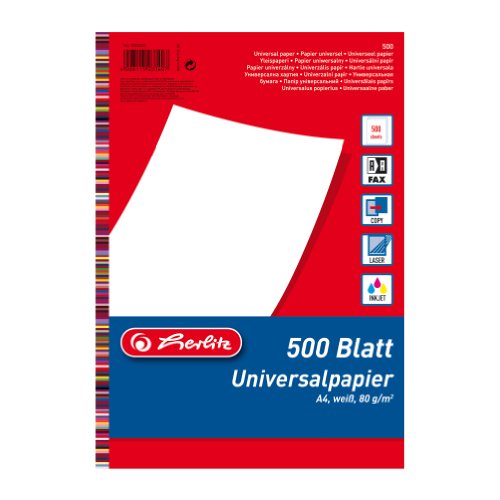 Herlitz 5033402 Universalpapier A4 80g, 500 Blatt weiss, holzfrei Herlitz 5033402 Universalpapier A4 80g, 500 Blatt weiss, holzfrei von Herlitz