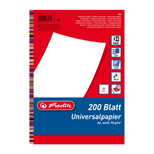 Herlitz 5033410 Universalpapier A4, 200 Blatt, 90g weiß Herlitz 5033410 Universalpapier A4, 200 Blatt, 90g weiß von Herlitz
