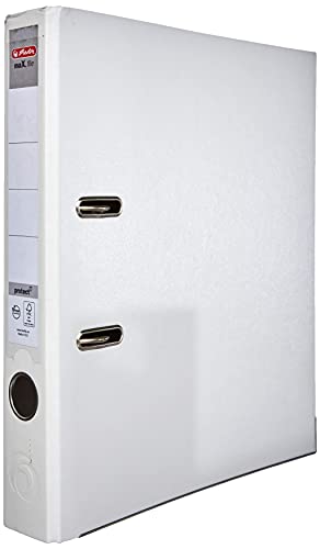 Herlitz 5450705 Ordner maX.file protect (A4, 5 cm, mit Einsteckrückenschild) weiß, 1 Stück von Herlitz
