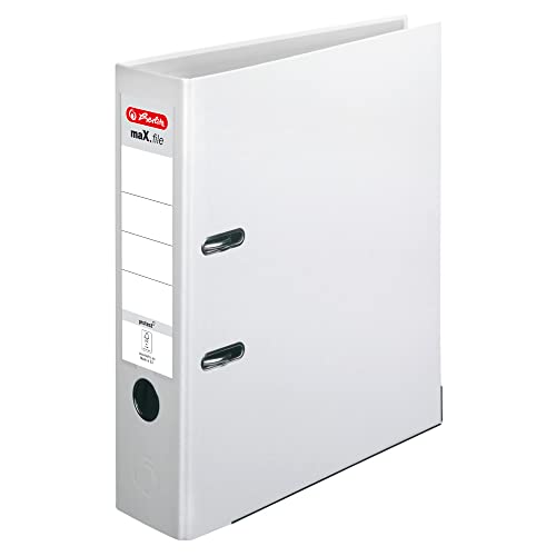 Herlitz 5480710 Ordner maX.file protect A4 (8 cm mit Einsteckrückenschild) weiss von Herlitz