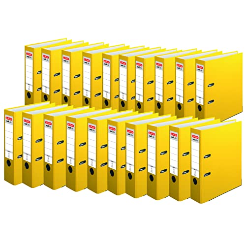 Herlitz 5481304 Ordner maX.file protect A4 (8 cm mit Einsteckrückenschild), gelb, 20 Stück von Herlitz