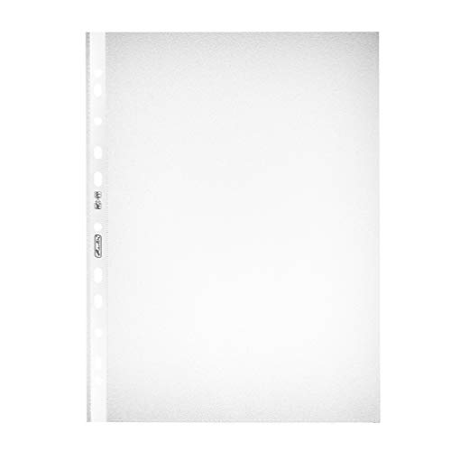 Herlitz 5814108 Prospekthülle A4, genarbt, Lochrandverstärkung (100 Prospekthüllen, DIN A4 | genarbt) von Herlitz