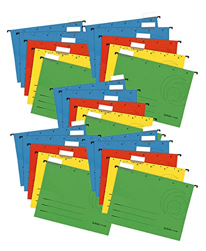 Herlitz 5874656 Hängemappe A4 UniReg farbig sortiert 5er Kraftkarton, 230 g/qm (5x 5er Pack) von Herlitz