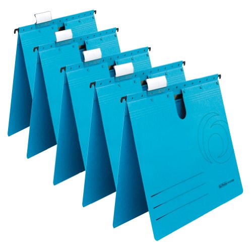 Herlitz 5874961 Hängehefter A4 UniReg kaufmännisch, Kraftkarton, 230 g/qm 5er Pack, Farbe blau Herlitz 5874961 Hängehefter A4 UniReg kaufmännisch, Kraftkarton, 230 g/qm 5er Pack, Farbe blau von Herlitz