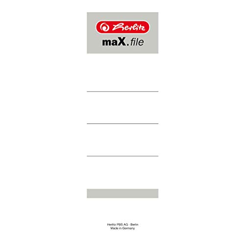 Herlitz 5966106 Rückenschild 60 x 190 mm für 8 cm-Ordner, selbstklebend, 100 Stück, weiß von Herlitz