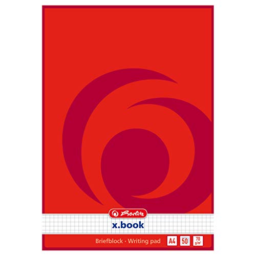 Herlitz 717439 Briefblock A4, 50 Blatt kopfgeleimt (A4 | 5er Pack, kariert) von Herlitz