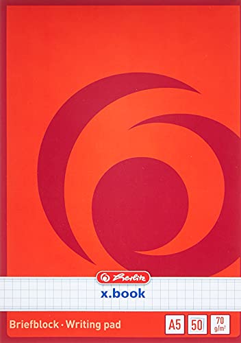 Herlitz 717538 Notizblock A5, kariert, 50 Blatt, weiß, rot Herlitz 717538 Notizblock A5, kariert, 50 Blatt, weiß, rot von Herlitz