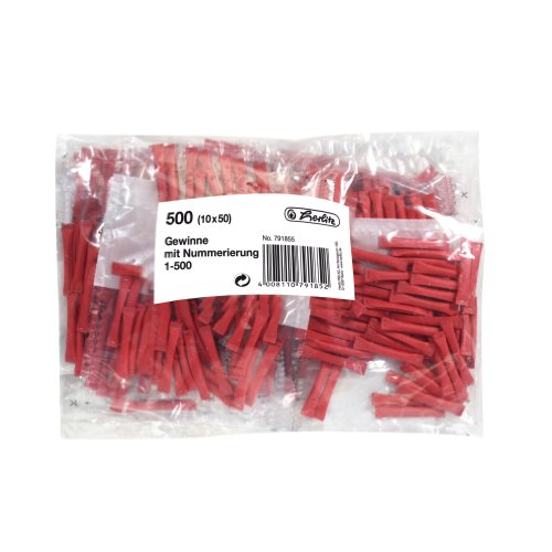 Herlitz 791855 Gewinnlose nummeriert 1-500, 10x50 Stück, Farbe rot Herlitz 791855 Gewinnlose nummeriert 1-500, 10x50 Stück, Farbe rot von Herlitz