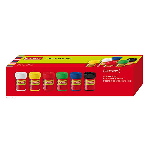 Herlitz 8643025 Schulmalfarben, 6 Farben a 25 ml von Herlitz