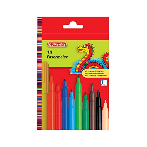 Herlitz 8649139 Fasermaler, 2 mm Spitze, 10 Stück von Herlitz